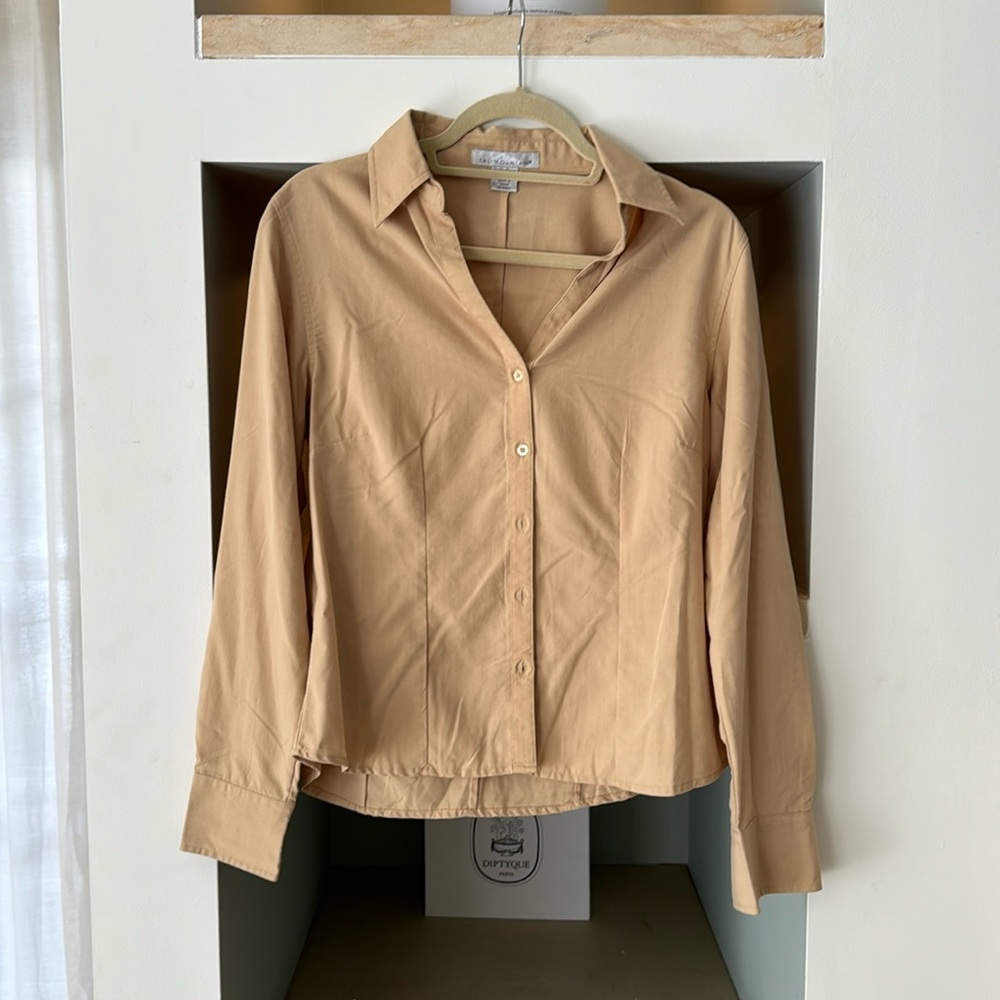 Beige button down